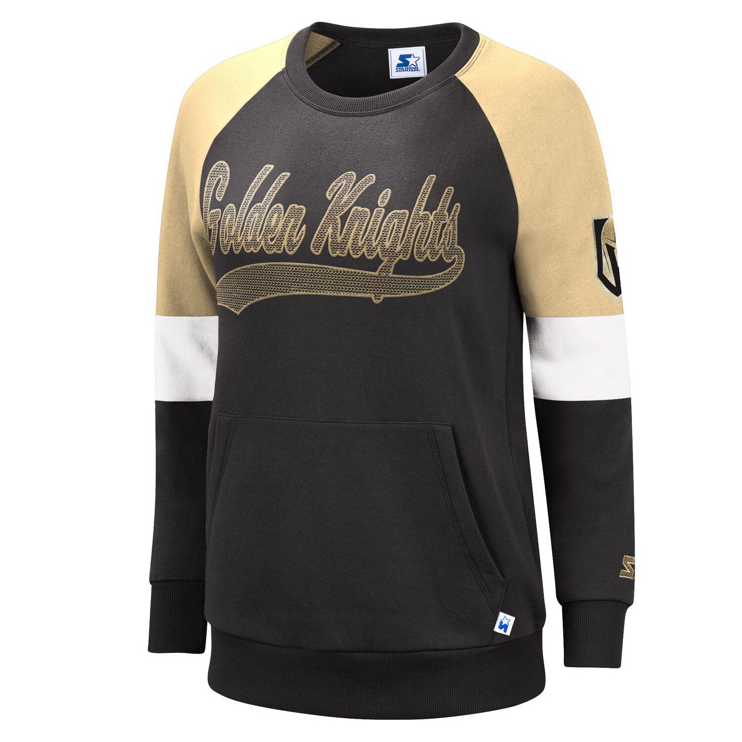 Men's New Orleans Saints Starter Gold Cross-Check V-Neck Long Sleeve T-Shirt