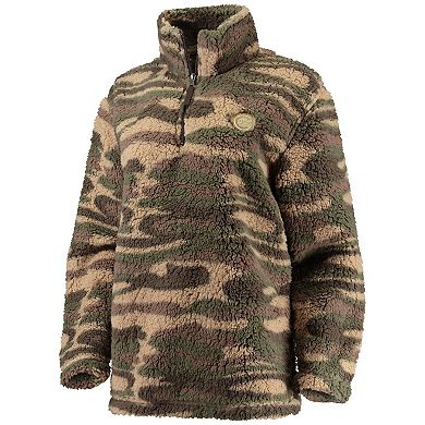 Women's G-III 4Her by Carl Banks Camo Chicago Cubs Sherpa Quarter-Zip Jacket