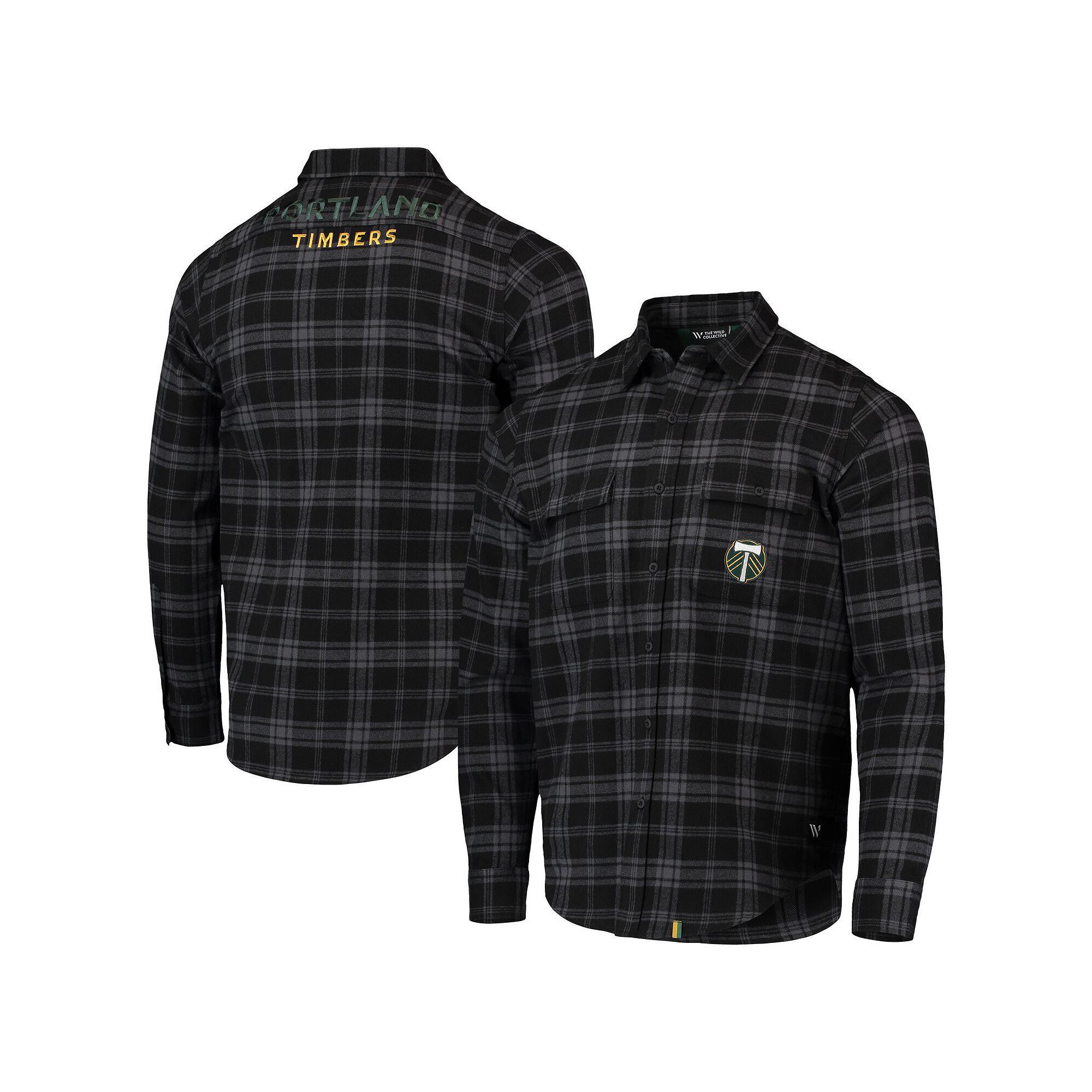 Mens The Wild Collective Black Portland Timbers Buffalo Check Button-Up Sh