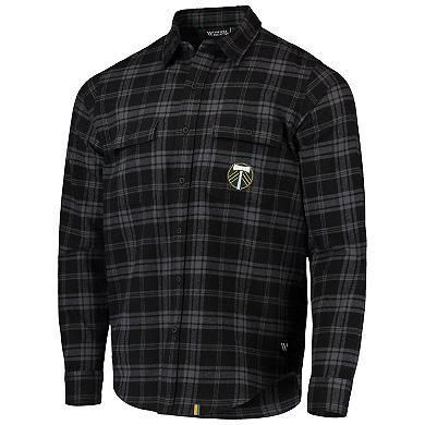 Men's The Wild Collective Black Portland Timbers Buffalo Check Button-Up Shirt