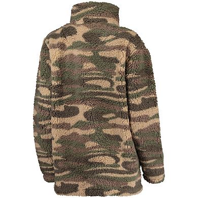 Women's G-III 4Her by Carl Banks Camo New York Yankees Sherpa Quarter-Zip Jacket