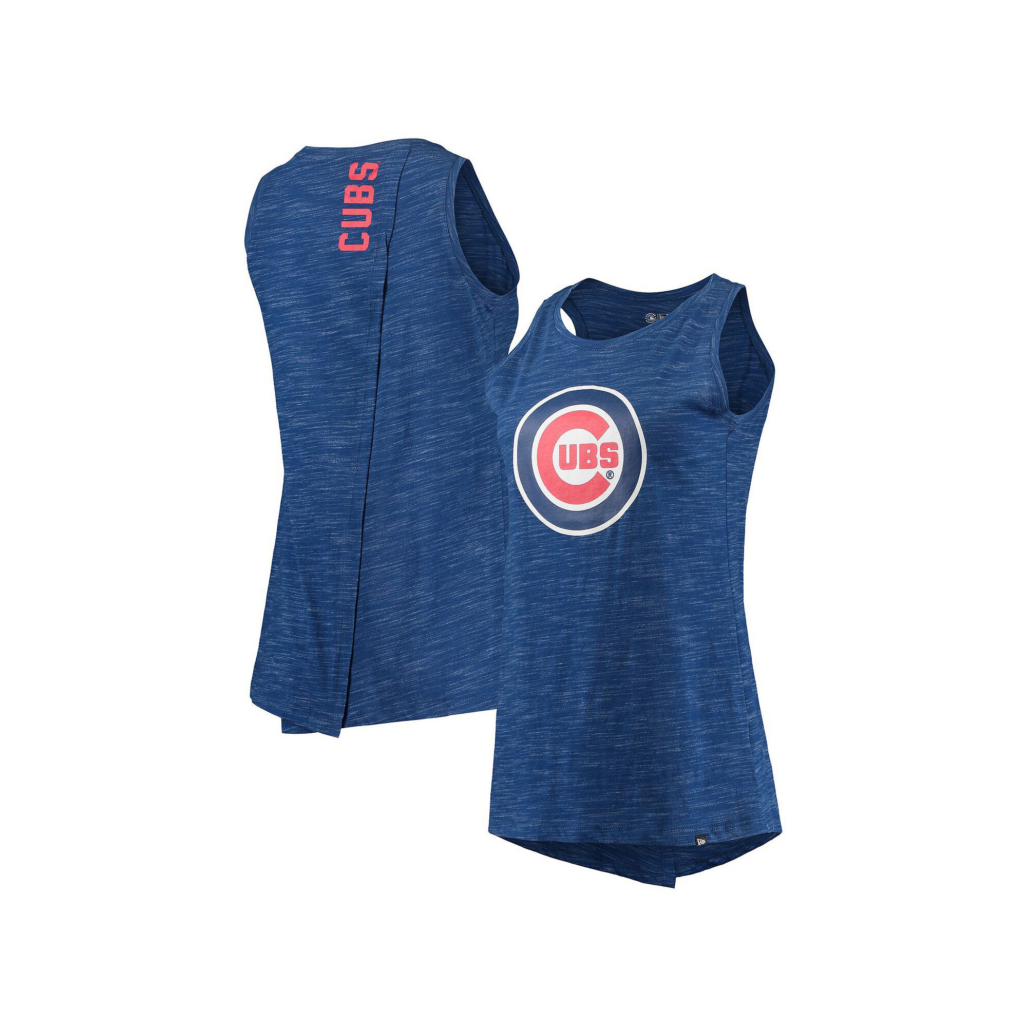 Womens New Era Royal Chicago Cubs Space Dye Back-Knot Tank Top, Size: Smal