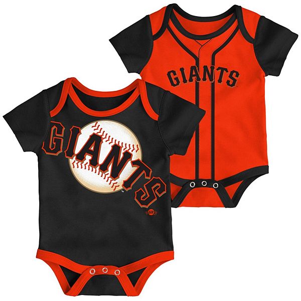 Newborn Black/Orange San Francisco Giants Double Two-Pack Bodysuit Set