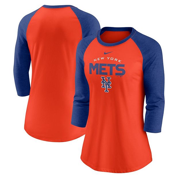 New York Mets Nike Heritage Tri-Blend Pullover Hoodie - Royal/Gray