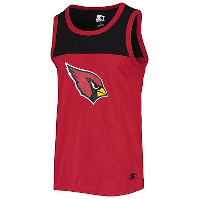 Men's Starter Cardinal/Black Arizona Cardinals Team Touchdown Fashion Tank Top