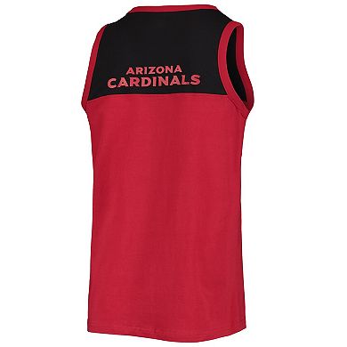 Men's Starter Cardinal/Black Arizona Cardinals Team Touchdown Fashion Tank Top
