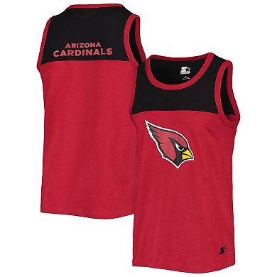 Men's Starter Cardinal/Black Arizona Cardinals Team Touchdown Fashion Tank Top