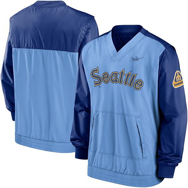Men's Nike Royal/Light Blue Seattle Mariners Cooperstown Collection V-Neck  Pullover Top