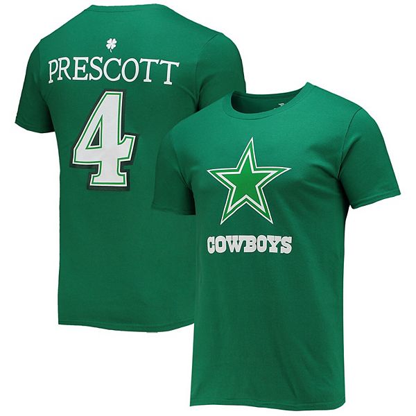 Men's Fanatics Branded Dak Prescott Green Dallas Cowboys St. Patrick's Day  Icon Player T-Shirt