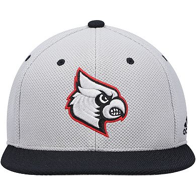 Men's adidas Gray/Black Louisville Cardinals On-Field Baseball Fitted Hat