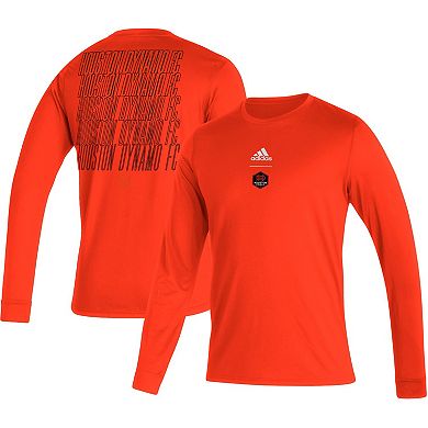 Men's adidas Orange Houston Dynamo FC Club Long Sleeve T-Shirt