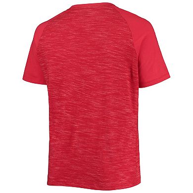 Women's New Era Red Washington Nationals Plus Size Raglan V-Neck T-Shirt