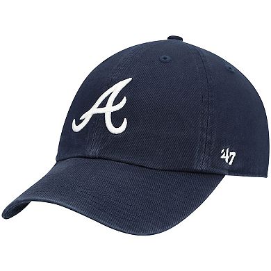 Youth '47 Navy Atlanta Braves Team Logo Clean Up Adjustable Hat