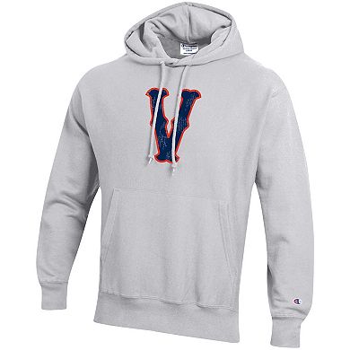 Men's Champion Heathered Gray Virginia Cavaliers Team Vault Logo Reverse Weave Pullover Hoodie