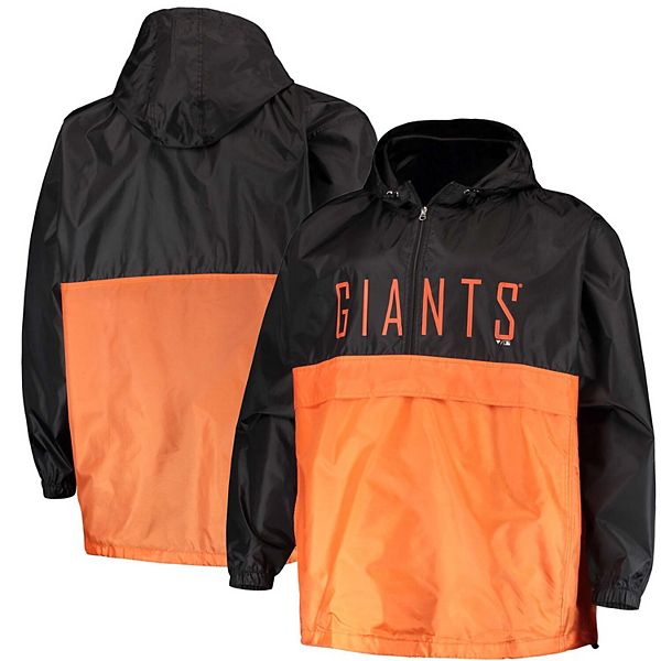 Profile Men's Black/Orange San Francisco Giants Big & Tall Yoke Full-Zip Hoodie