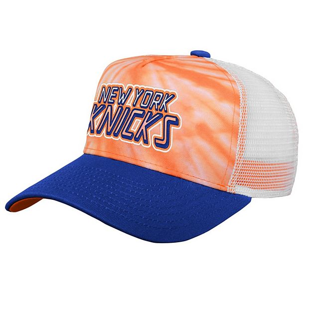 New York Knicks Youth Santa Cruz Tie-Dye Snapback Hat - Orange/Blue