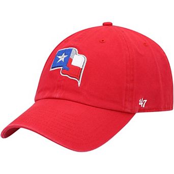 Men's '47 Red Texas Rangers Clean Up Team Adjustable Hat