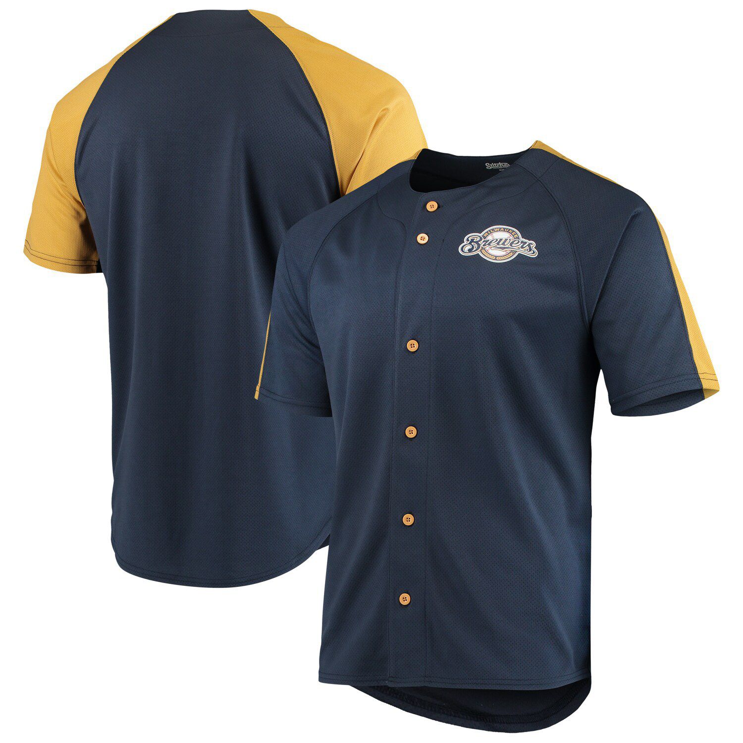 brewers button up jersey