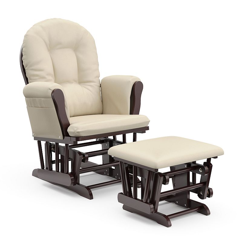 Storkcraft - Hoop Glider and Ottoman - Espresso/Beige