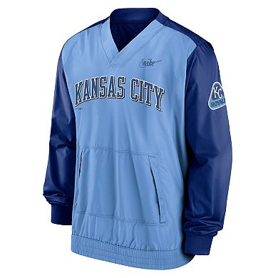 Men's Nike Light Blue/Royal Kansas City Royals Cooperstown Collection V-Neck Pullover