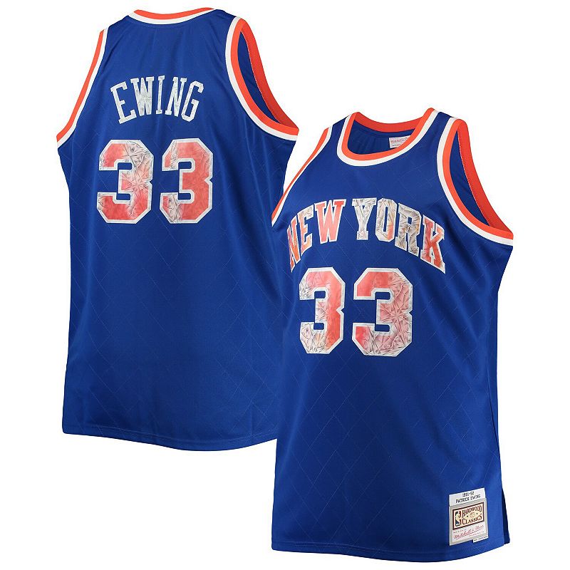 Mens Mitchell & Ness Patrick Ewing Blue New York Knicks Big & Tall 1991-92