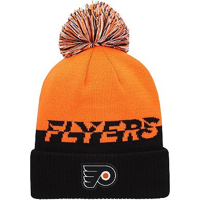Men's adidas Orange/Black Philadelphia Flyers COLD.RDY Cuffed Knit Hat with Pom