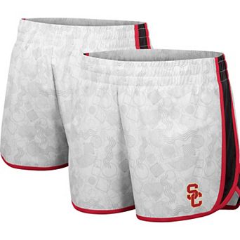 Women's Colosseum White/Black USC Trojans The Plastics Geo Print Shorts