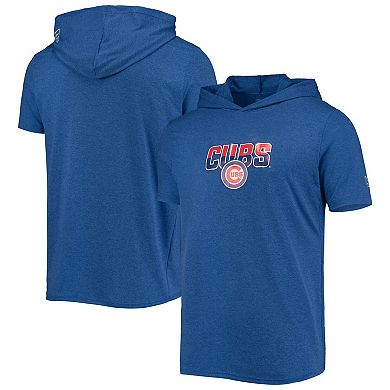 Men's New Era Heathered Royal Chicago Cubs Hoodie T-Shirt
