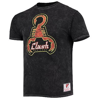 Men's Mitchell & Ness Black San Jose Clash Since '96 Mineral Wash T-Shirt