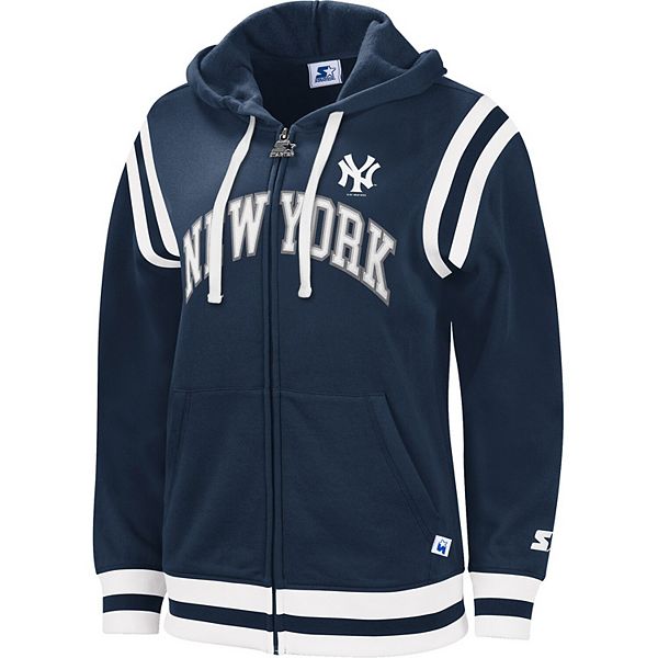Women's Touch Cream/Navy New York Yankees Free Agency Pullover Sweatshirt Size: Small