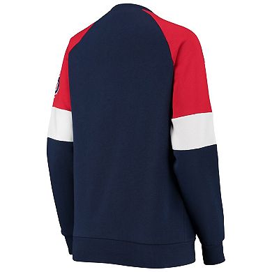 Women's Starter Navy/Red Boston Red Sox Playmaker Raglan Pullover Sweatshirt