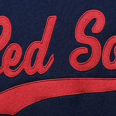Women's Starter Navy/Red Boston Red Sox Playmaker Raglan Pullover Sweatshirt