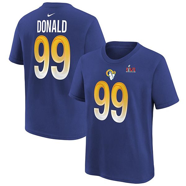 Men's Nike Aaron Donald Royal Los Angeles Rams Name & Number T