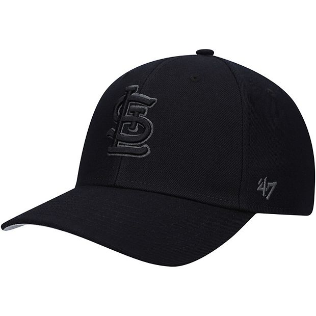 Men's '47 St. Louis Cardinals Black on Black MVP Adjustable Hat