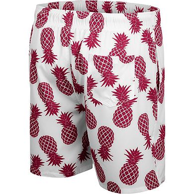 Men's Colosseum White/Maroon Virginia Tech Hokies Pineapple Swim Shorts