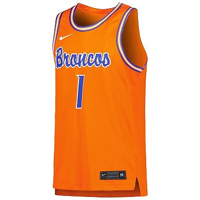 Men's Nike #0 Orange Boise State Broncos Retro Replica Basketball Jersey