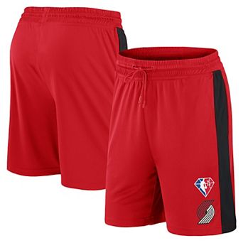 Men's Fanatics Branded Red Portland Trail Blazers 75th Anniversary Downtown Performance Practice Shorts
