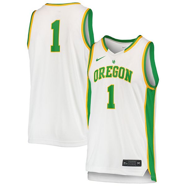 Unisex Nike 1 White Oregon Ducks Women s Basketball Throwback Replica Jersey