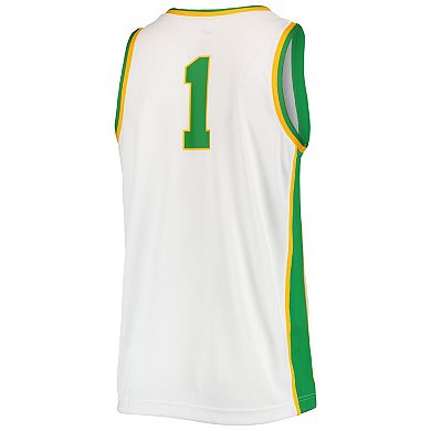 Unisex Nike #1 White Oregon Ducks Women's Basketball Throwback Replica Jersey