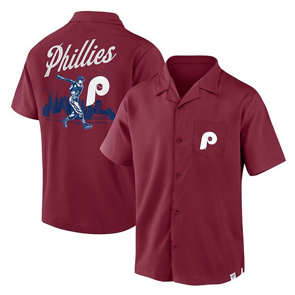 Men's Fanatics Branded Maroon Philadelphia Phillies Proven Winner Camp  Button-Up Shirt