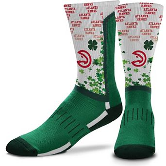For Bare Feet Atlanta Hawks Four Leaf St. Patrick's Day V-Curve Crew Socks