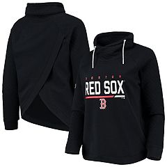 Boston Red Sox Antigua Women's Victory Raglan Sleeve Pullover Hoodie -  Heather Gray/Black