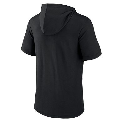 Men's Fanatics Branded Black Chicago White Sox Iconic Rebel Short Sleeve Pullover Hoodie