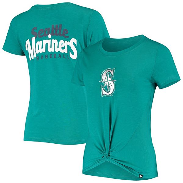 Women's New Era Aqua Seattle Mariners Scoop Neck T-Shirt