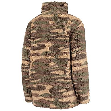 Women's G-III 4Her by Carl Banks Camo Los Angeles Dodgers Sherpa Quarter-Zip Jacket