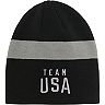 Youth Black/Gray Team USA Latitude 2.0 Stripe Knit Beanie