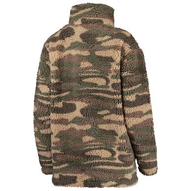 Women's G-III 4Her by Carl Banks Camo Boston Red Sox Sherpa Quarter-Zip Jacket