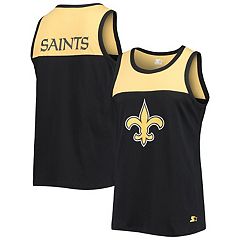 Women's Junk Food White/Black New Orleans Saints Throwback Pop Binding  Scoop Neck Tank Top