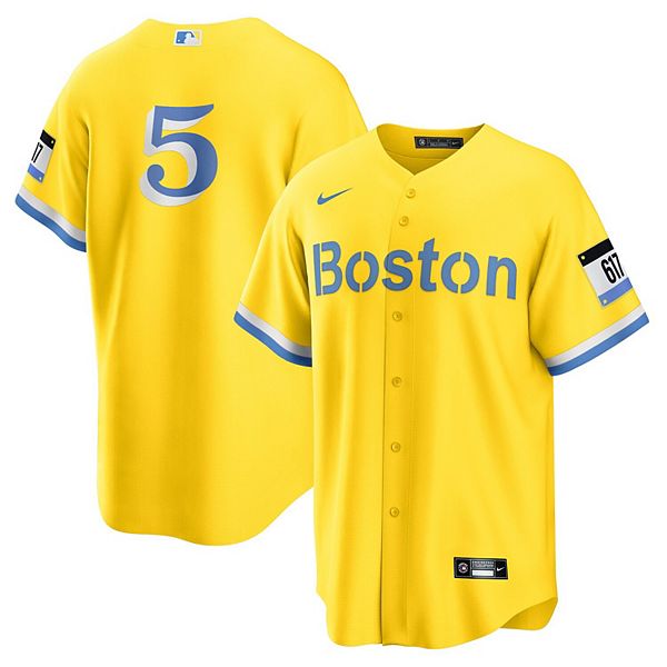 Men's Nike Enrique Hernandez Gold/Light Blue Boston Red Sox 2021 City ...