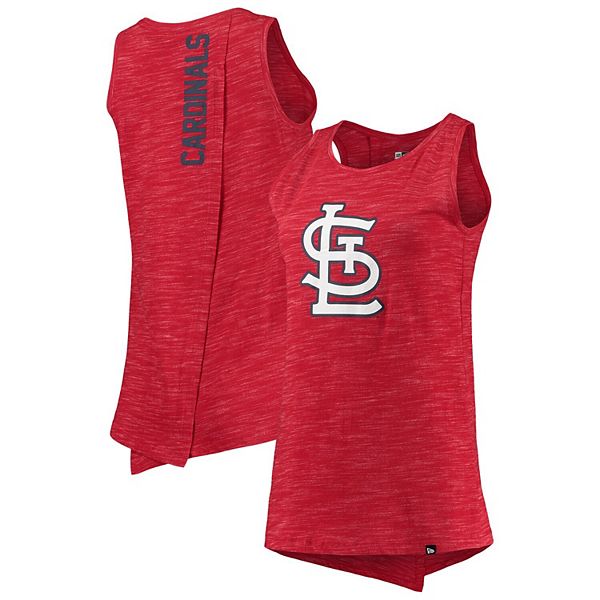 Women's New Era Red St. Louis Cardinals Space Dye Back-Knot Tank Top Size: Extra Large